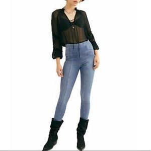 Free People Light Blue Riptide Feel Alright Skinny Jeans